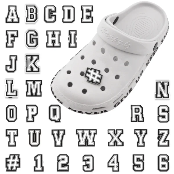 1 Pcs Letter Shoe Charms for Clog Sandals Shoe Decoration Number Alphabet Characters DIY Shoes Pins for Boy Girl Men Women - Image 2