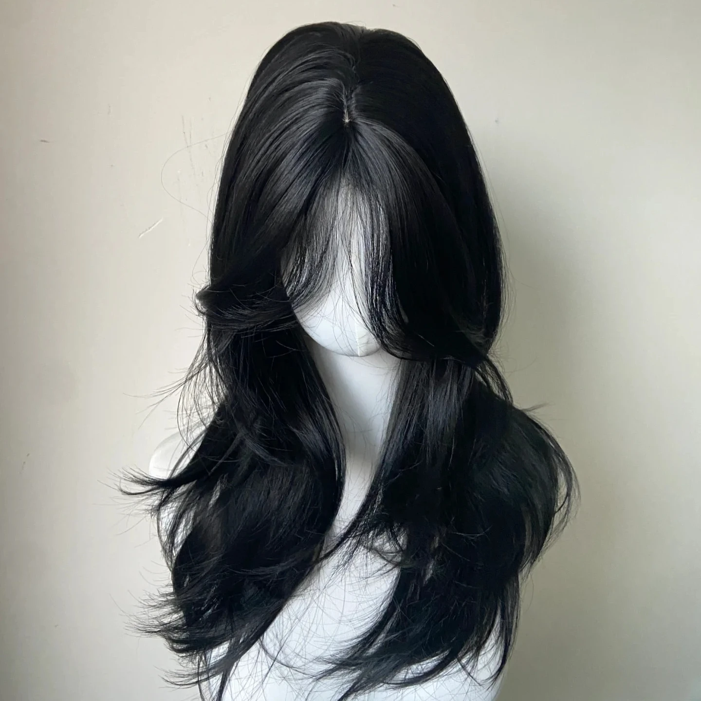 Ashely Black Wig Female Headband Body Wavy Rose Hair Net Models in French Bangs High Quality Simulation Hair Synthetic Wig 가발 - Image 2