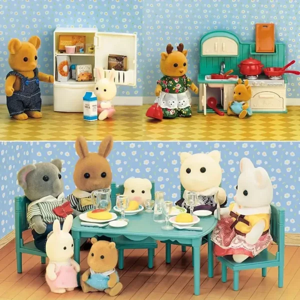 1:12 Miniature Furniture Forest Family Kitchen Toy Dining Table Dollhouse Accessories Bathroom Pretend Play For Girl Gifts Toys - Image 5