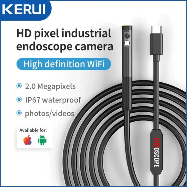 KERUI 2MP Single/Dual Lens Endoscope Camera Android Mini Inspection Camera for Iphone Waterproof Pipeline Borescope Type C IOS - Image 3