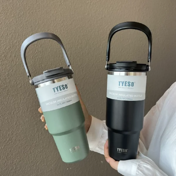 Taishuo Ice King Cup Handheld Double Drink Large Capacity 304 Stainless Steel Insulated Cup with Straw Car Cooling Cup - Image 3