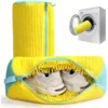 Durable Shoe Washing Machine Bag for All Shoe Types-Yellow with Blue Zipper,Ideal for Sneakers and Casual Shoes,Laundry Wash Bag