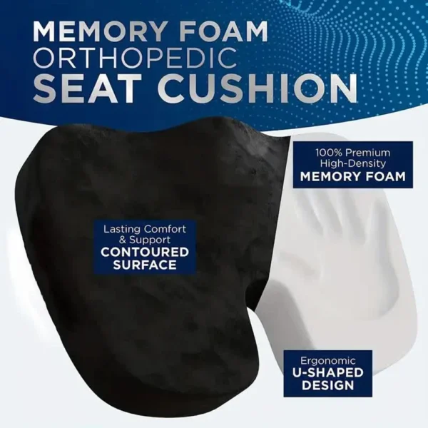 Travel Seat Cushion Memory Foam U-Shaped Pillow for Chair Cushion Pad Car Office Hip Support Massage Orthopedic Pillow - Image 2