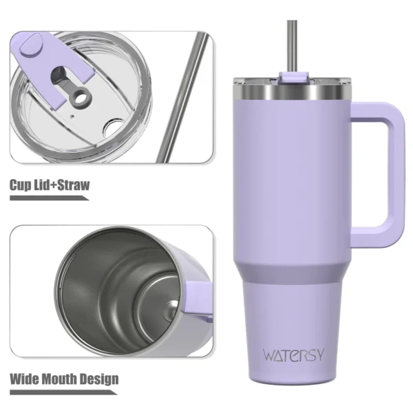 891/1182ml Insulated Mug With Handle And Straw Large Capacity 40oz Tumbler Stainless Steel Water Bottle Office Home Thermal Mug - Image 6