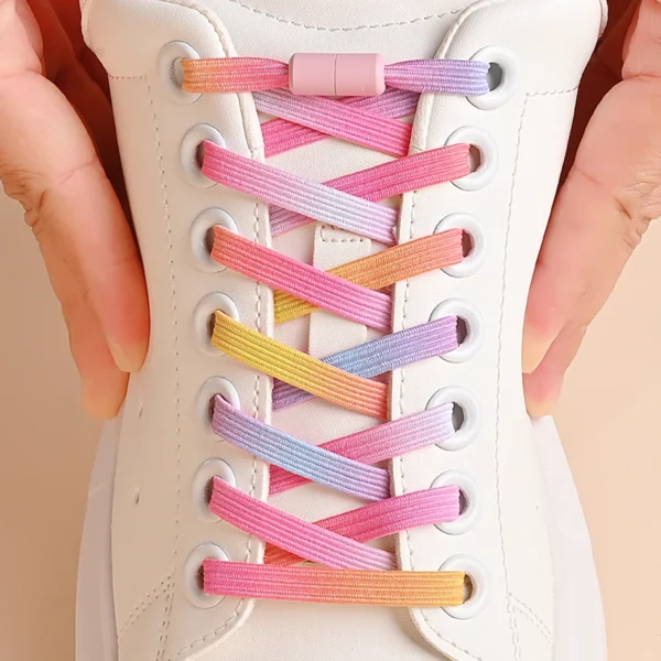 1Pair/2Pairs/4Pairs No Tie Shoe Laces Colorful Buckle Shoelaces Pearl Light Colorful Fashion Without Ties Elastic Laces Sneaker - Image 3