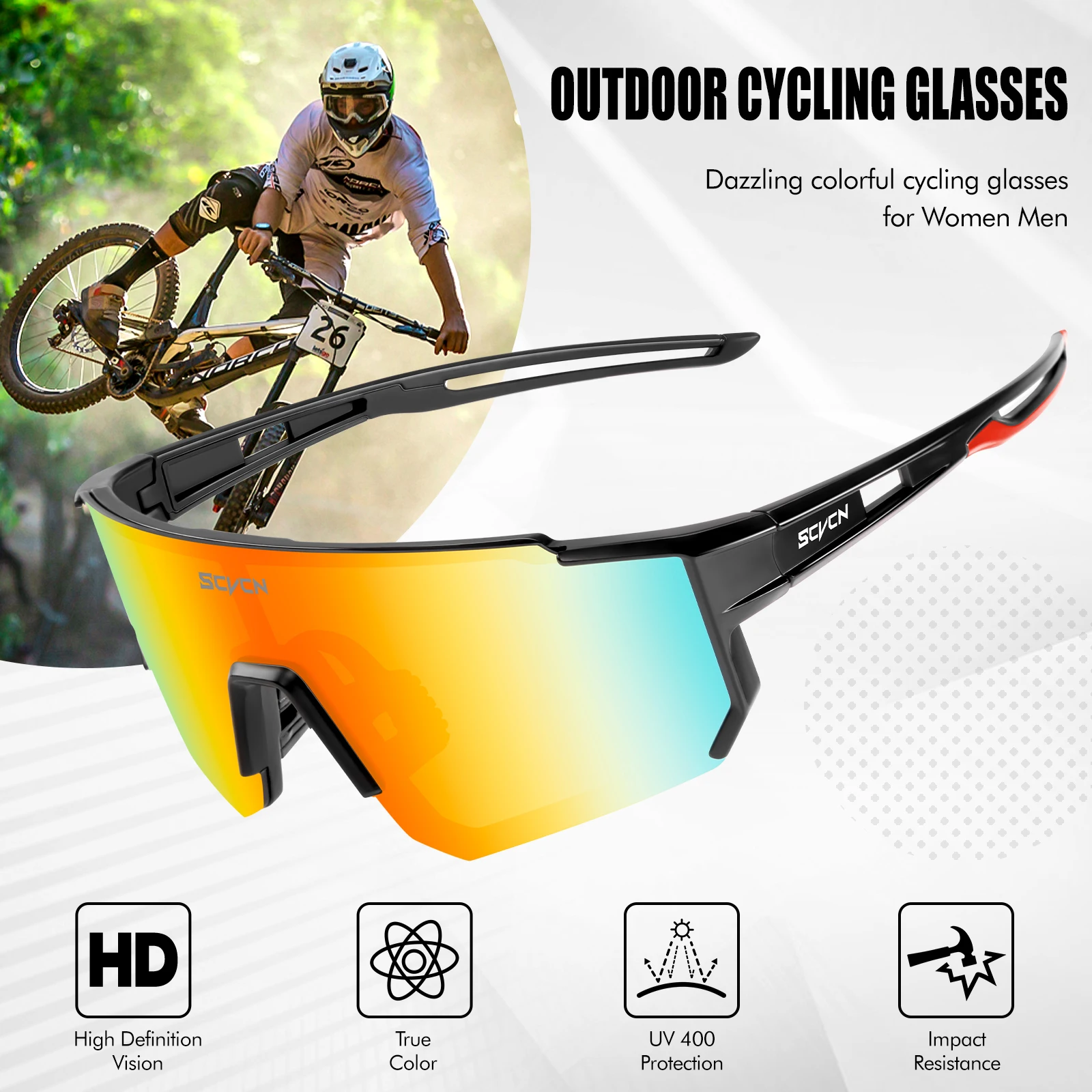 SCVCN new Outdoor Cycling Sunglasses Men MTB Bike Glasses Sports Mountain Climbing fishing Women Bicycle Cycling UV400 Goggles - Image 4