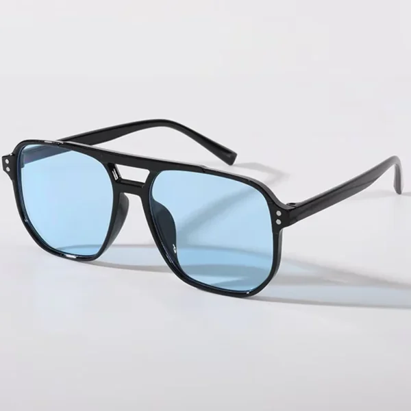 Vintage Men Women Big Sunglasses Men Square Shades Brand Designer Unisex Sun Glasses Black Lense Male Female Sunglasses UV400 - Image 2