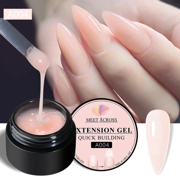 MEET ACROSS 8ml Milk White Quick Extension Gel Nail Polish Vernis Semi Permanent Soak Off Nail Art UV Gel LED Varnish Nails - Image 2