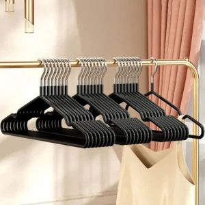 10pcs Non-Slip Coated Metal Suit Coat Hangers Heavy Duty Clothes Hangers Metal Shirt Jacket Hanger with Round Notches for Dress