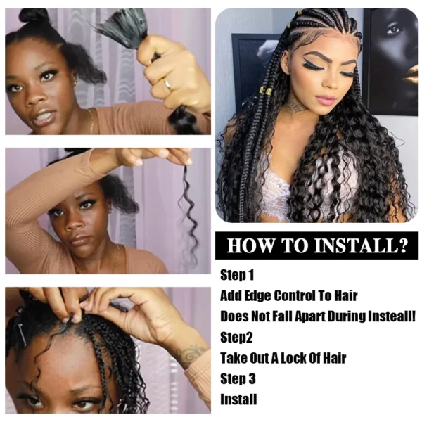 2 Bundles Human Braiding Hair for Boho Braids, 14Inch 100G 10A Brazilian Virgin Deep Wave Bulk Human Hair for Braiding - Image 6