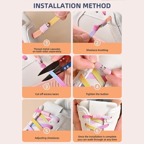 1Pair/2Pairs/4Pairs No Tie Shoe Laces Colorful Buckle Shoelaces Pearl Light Colorful Fashion Without Ties Elastic Laces Sneaker - Image 4