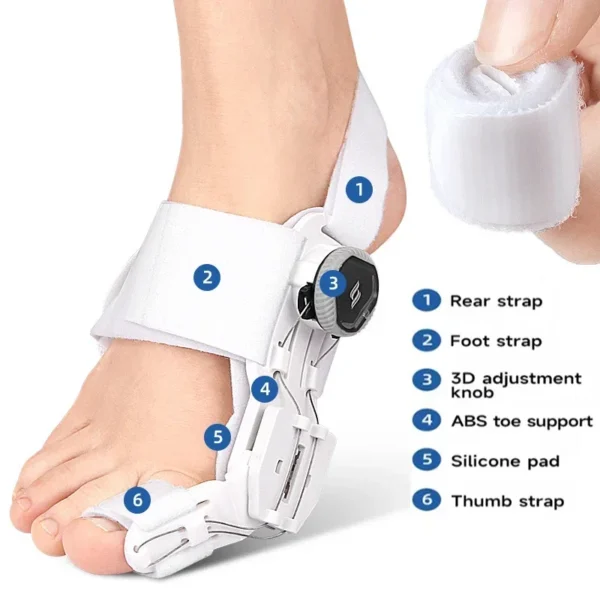 1PC Bunion Corrector Unisex Foot Hallux Valgus Braces Rotatable Toe Separator Straightener Adjustable Finger Toe Corrector - Image 5