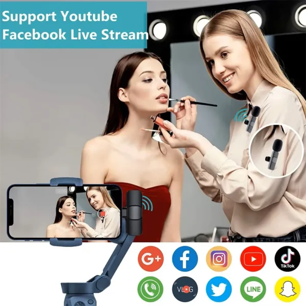 Wireless Lavalier Microphone Mini Portable Audio Video Recording Mic for iPhone Android Live Broadcast Gaming - Image 6