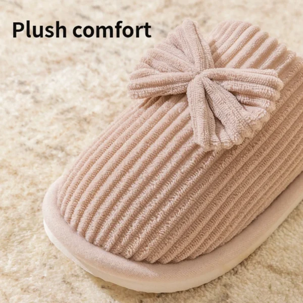 Fashion Women's Bow Slippers Fall/Winter Indoor Bedroom Floor Lightweight and Comfortable&Soft Warm Slippers for Home - Image 5