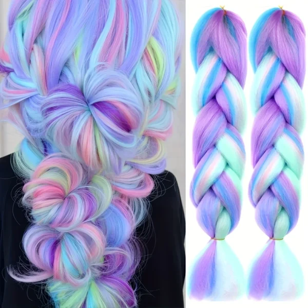 1 Pack 100g Braiding jumbo braiding Hair Colorful Synthetic Braids Hair Extensions Synthetic Crochet Braids For Women - Image 5