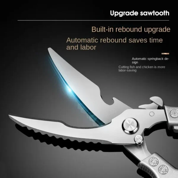 Kitchen Multifunctional Strong Scissors Household All-steel Kitchen Special Stainless Steel Scissors - Image 4