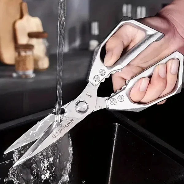 1pc Heavy-Duty Kitchen Scissors Stainless Steel Multi-Purpose Shears for Meat and Roast Cutting Household Cooking Food Scissors - Image 3