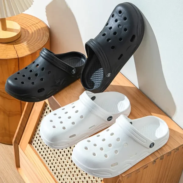 Summer Hollow Out Closed Toe Non-slip Sandals Soft Bottom SandalsMen Lightweight Thick-soled Garden Shoes - Image 4