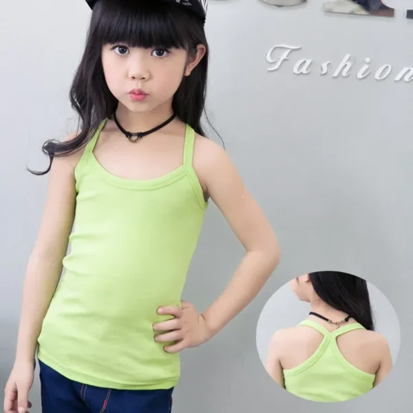 Children Vests T-shirts Summer Boys Girls Cotton Sports Tops Waistcoat Pure Color Casual Kids Vest - Image 5