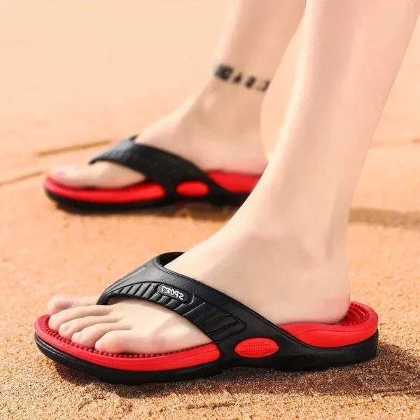 Massage Flip Flops for Men Summer Breathable Beach Shoes Sandals 46 Men Luxury Flip Flops Breathable Plus Big Size Men Slippers - Image 4