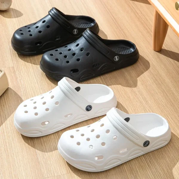 Summer Hollow Out Closed Toe Non-slip Sandals Soft Bottom SandalsMen Lightweight Thick-soled Garden Shoes - Image 2