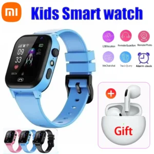 Xiaomi Kids 5G Smart Watch SOS GPS Location Video Call Sim Card Child Camera Waterproof Upgrade 2025For Boys Girls Add Earphone