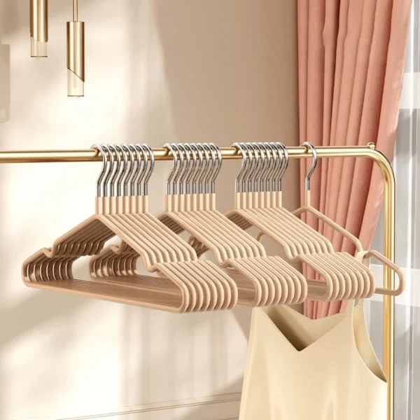 10pcs Non-Slip Coated Metal Suit Coat Hangers Heavy Duty Clothes Hangers Metal Shirt Jacket Hanger with Round Notches for Dress - Image 4