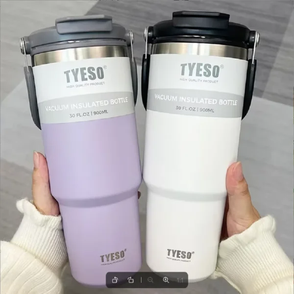 Taishuo Ice King Cup Handheld Double Drink Large Capacity 304 Stainless Steel Insulated Cup with Straw Car Cooling Cup - Image 2