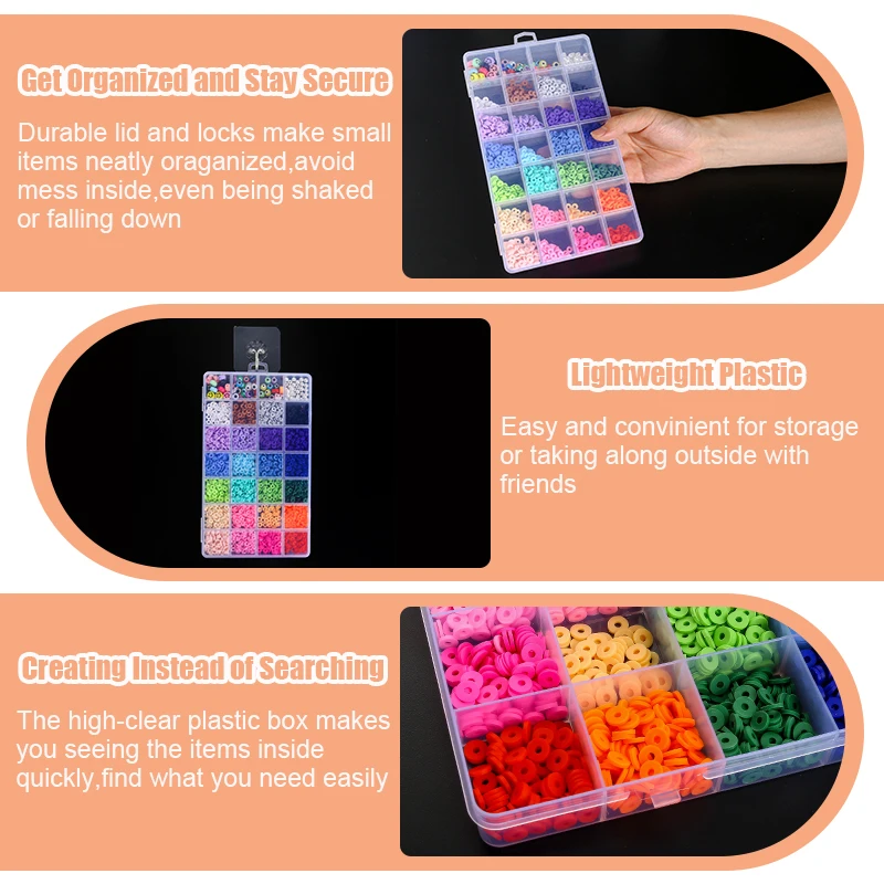 Transparent Storage Container Jewelry Box Clear Plastic Organizer Box Empty Earring Storage Organizer Display Case for Beads - Image 4