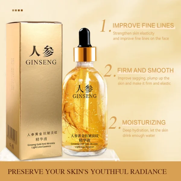 Ginseng Essence Polypeptide Essential Oil Gold Polypeptide Smoothes Wrinkles Essence Tighten Loose Skinreduce Fine Lines - Image 2