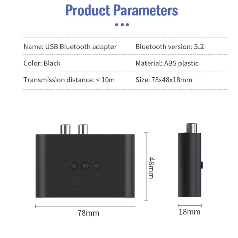Bluetooth 5.2 Audio Receiver NFC U Disk 3.5mm AUX RCA USB Stereo Music Wireless Adapter With Mic For Car Kit Speaker Amplifier - Image 5