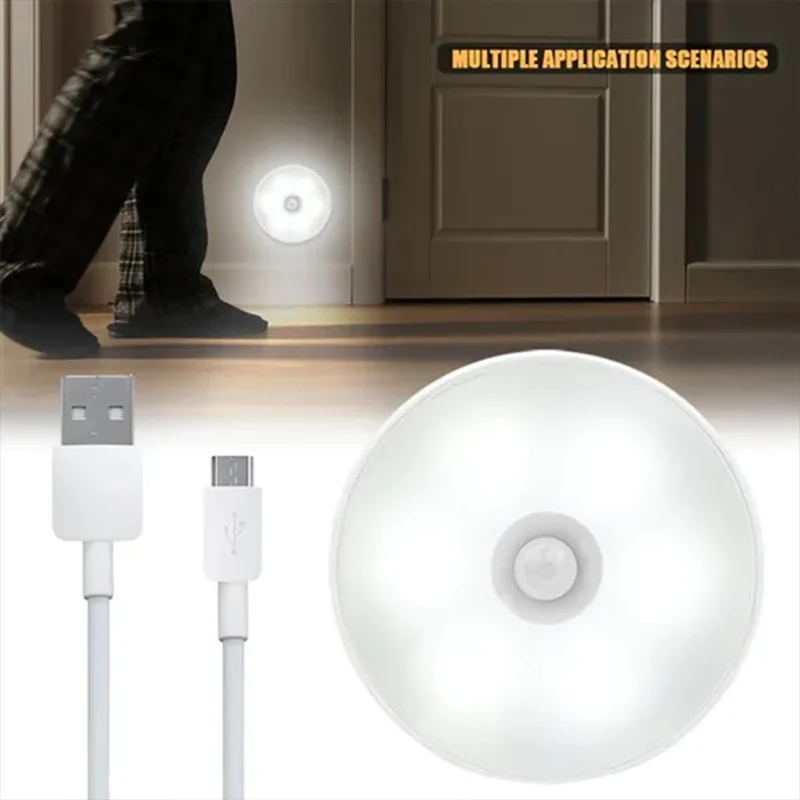 Motion Sensor LED Night Light USB Rechargeable Night Lamp For Kitchen Cabinet Wardrobe Lamp Staircase Wireless LED Closet Light - Image 5