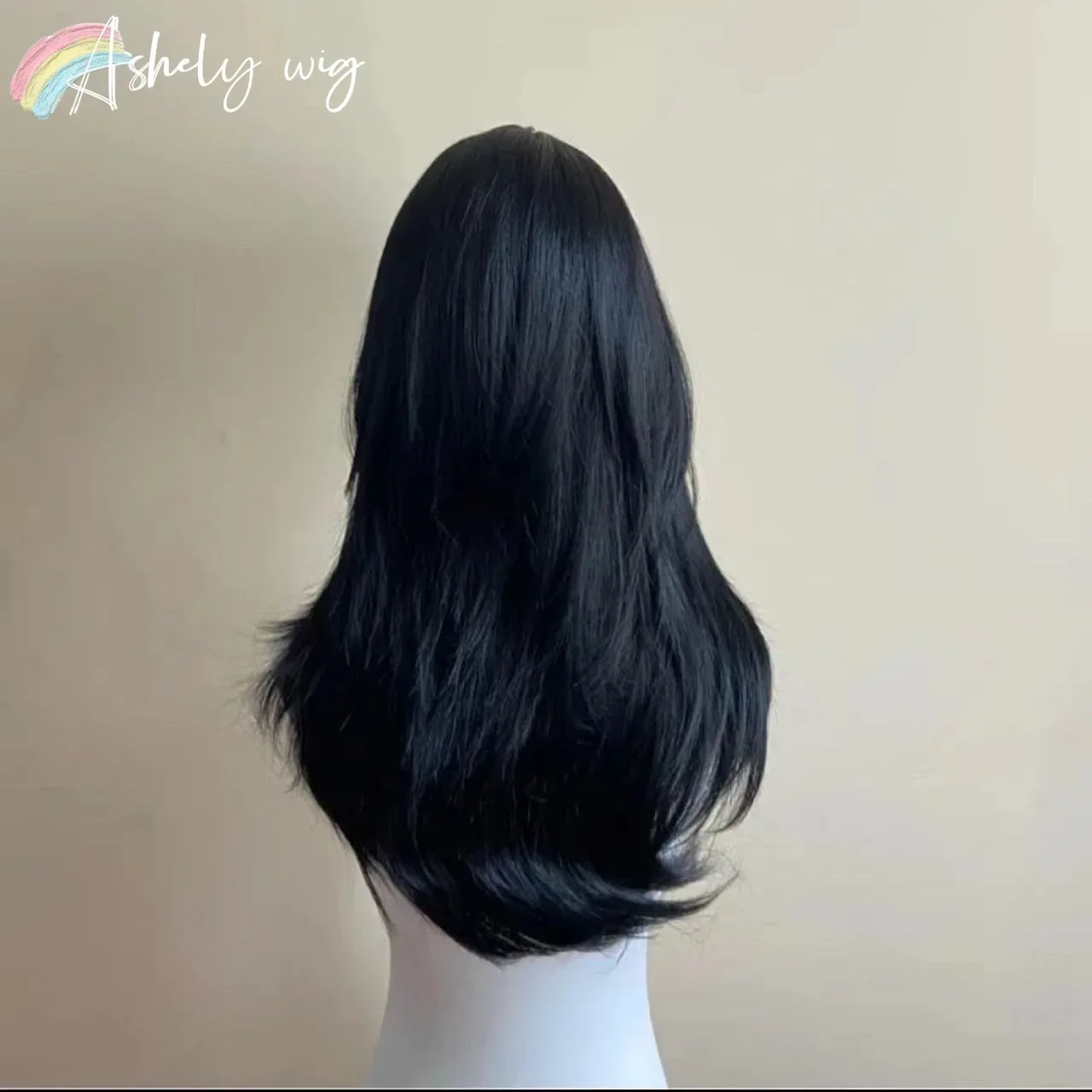Ashely Black Wig Female Headband Body Wavy Rose Hair Net Models in French Bangs High Quality Simulation Hair Synthetic Wig 가발 - Image 3