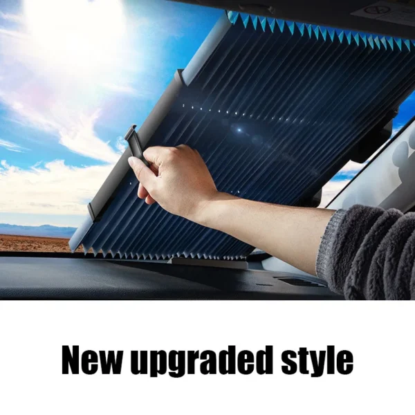 Car Windshield Sunshade Curtain Retractable Set Front Rear Window Sun Shade Protector UV Reflective Film Auto Sun Visor Covers - Image 2