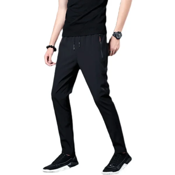 Summer men's ice silk quick drying casual pants slim fit Korean version ice silk pants sports pants straight tube quick drying p - Image 5