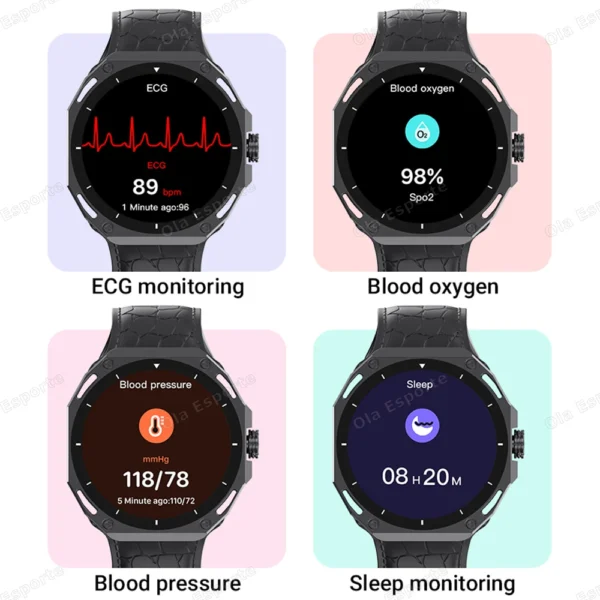 +7pcs Straps Smart Watch 1.52'' AMOLED Screen 3D Menu Heart Rate 5 ATM Waterproof GPS Phone Calls Smartwatch Man Women 2025 New - Image 4