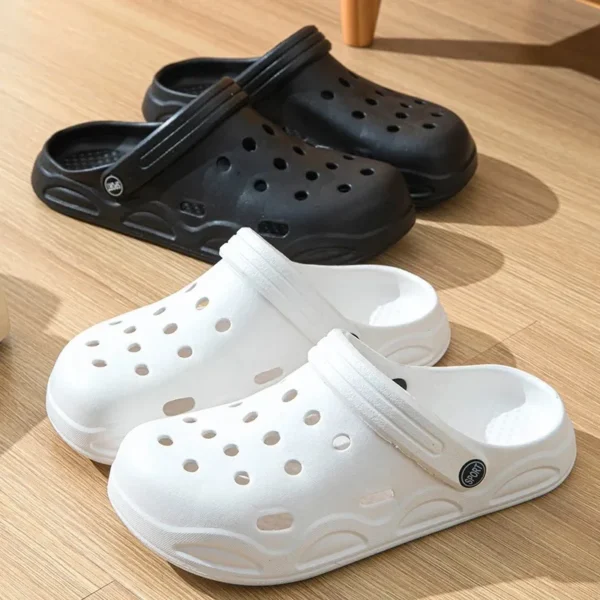 Summer Hollow Out Closed Toe Non-slip Sandals Soft Bottom SandalsMen Lightweight Thick-soled Garden Shoes - Image 3
