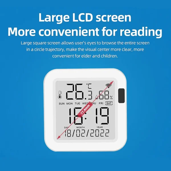 Tuya Temperature and Humidity Smart Sensor With Backlight for Smart Home var WiFi SmartLife Work with Alexa Google Assistant - Image 4