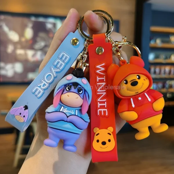 Anime Disney Keychain Cartoon Mickey Mouse Minnie Lilo & Stitch Cute Doll Keyring Ornament Key Chain Car Pendant Kids Gifts - Image 4