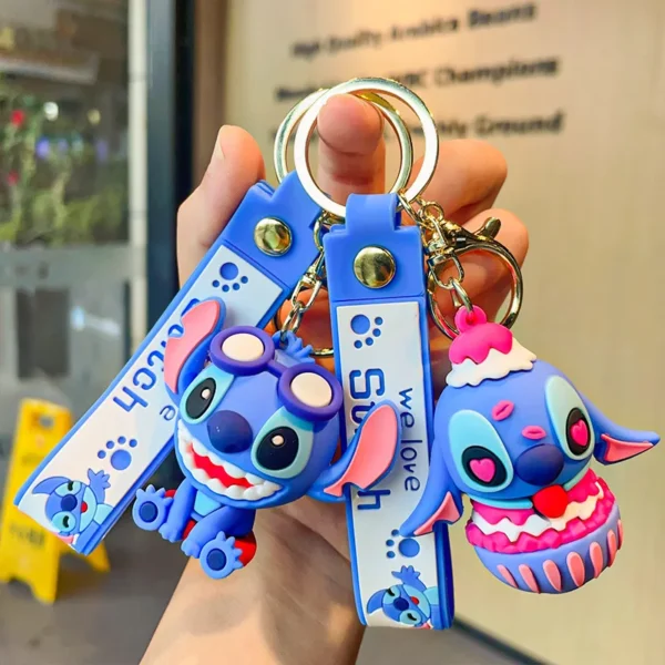 New Anime Disney Keychain Cartoon Mickey Mouse Minnie Lilo & Stitch Cute Doll Keyring Ornament Key Chain Pendant Kids Toys Gifts - Image 4