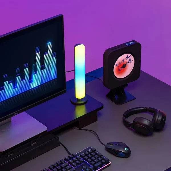 RGB Pickup Light Music Rhythm Lights Upgraded USB Rechargeable Model Christmas Decoration Desktop RGB Light Bar Music Rhythm - Image 4