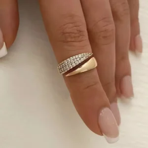 18 K Gold Plated Sun Rings for Women Natural Stone Inlaid in Hollow Metal Texture Ring Trendy Jewelry