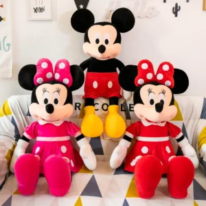 35cm Mickey Mouse Plush Toys Kawaii Anime Mickey Minnie Stuffed Plush Models Decoration Dolls for Kids Birthday Gift