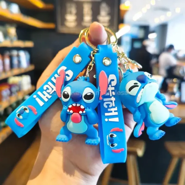 New Anime Disney Keychain Cartoon Mickey Mouse Minnie Lilo & Stitch Cute Doll Keyring Ornament Key Chain Pendant Kids Toys Gifts - Image 3