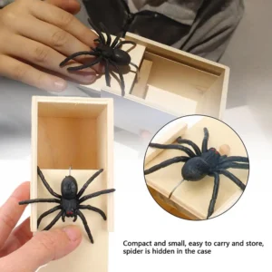 Wooden Prank Spider Scare Box Trick Joke Scarebox Gag Toy For Kid Adult Gifts Christmas Halloween Funny Prank Toys Magic Props