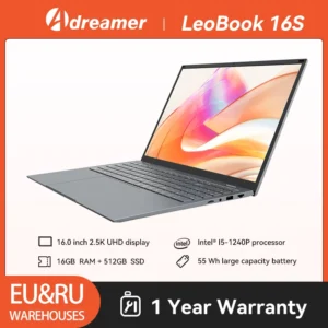 16 Inch Laptop with Intel Core i5 1240P 2.5K IPS Display Windows 11 Notebook Portable Adreamer Laptop 16GB RAM 1TB ROM SSD