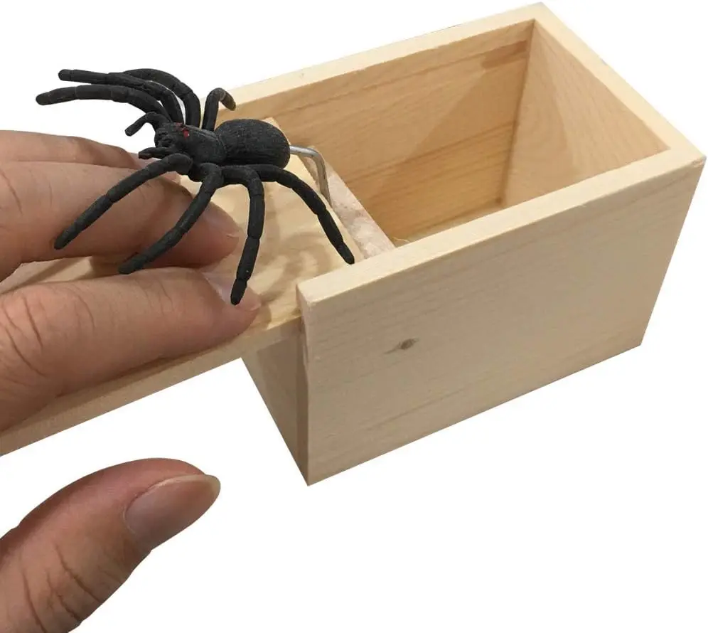 Wooden Prank Spider Scare Box Trick Joke Scarebox Gag Toy For Kid Adult Gifts Christmas Halloween Funny Prank Toys Magic Props - Image 5