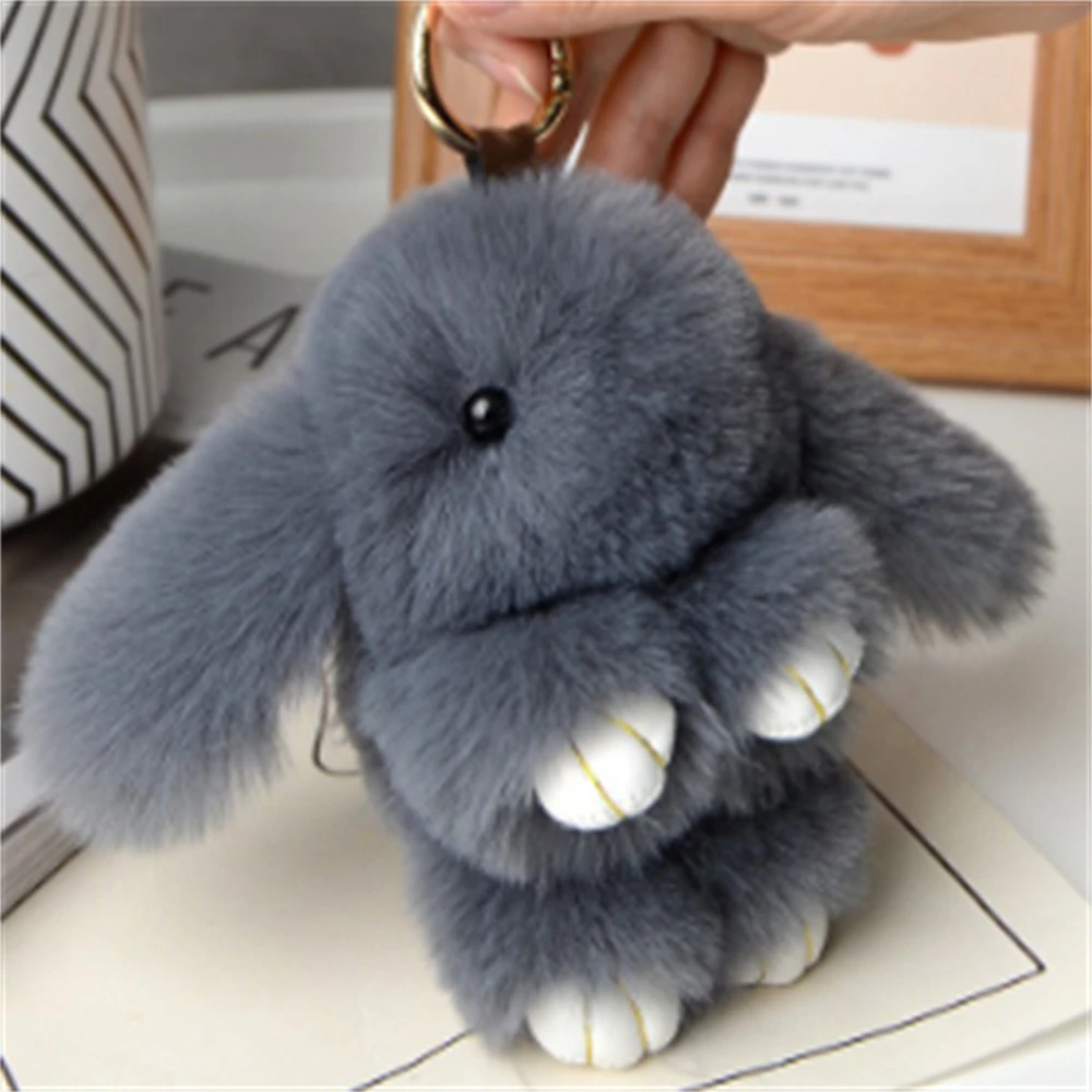 15cm Rabbit Fur Keychain Women Bag Car Key chain Pendant Decoration Jewelry Bags Hangings Accessories Gifts - Image 5
