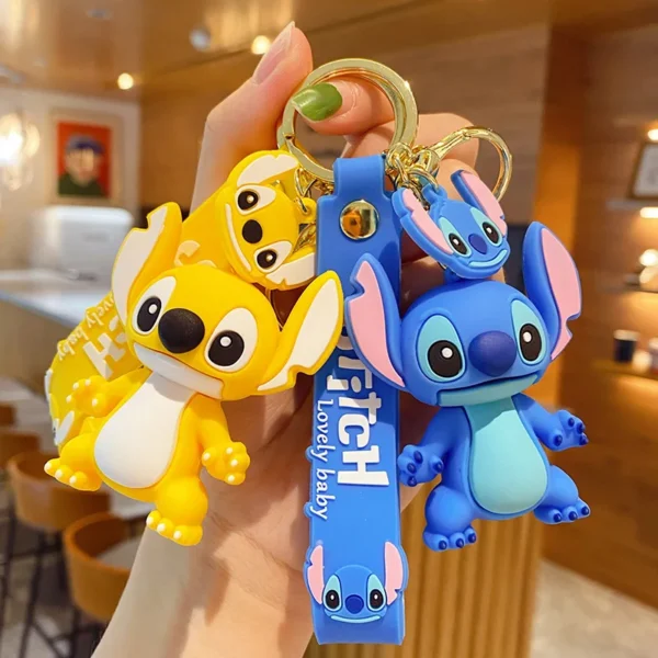 New Anime Disney Keychain Cartoon Mickey Mouse Minnie Lilo & Stitch Cute Doll Keyring Ornament Key Chain Pendant Kids Toys Gifts - Image 2