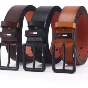 Men's PU Leather Alloy Pin Square Buckle Belt BusinessLeisure Belts 2023 Fashion Black Coffee Brown WaistBelts for Men